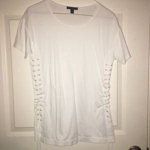 White Lace-up Tshirt